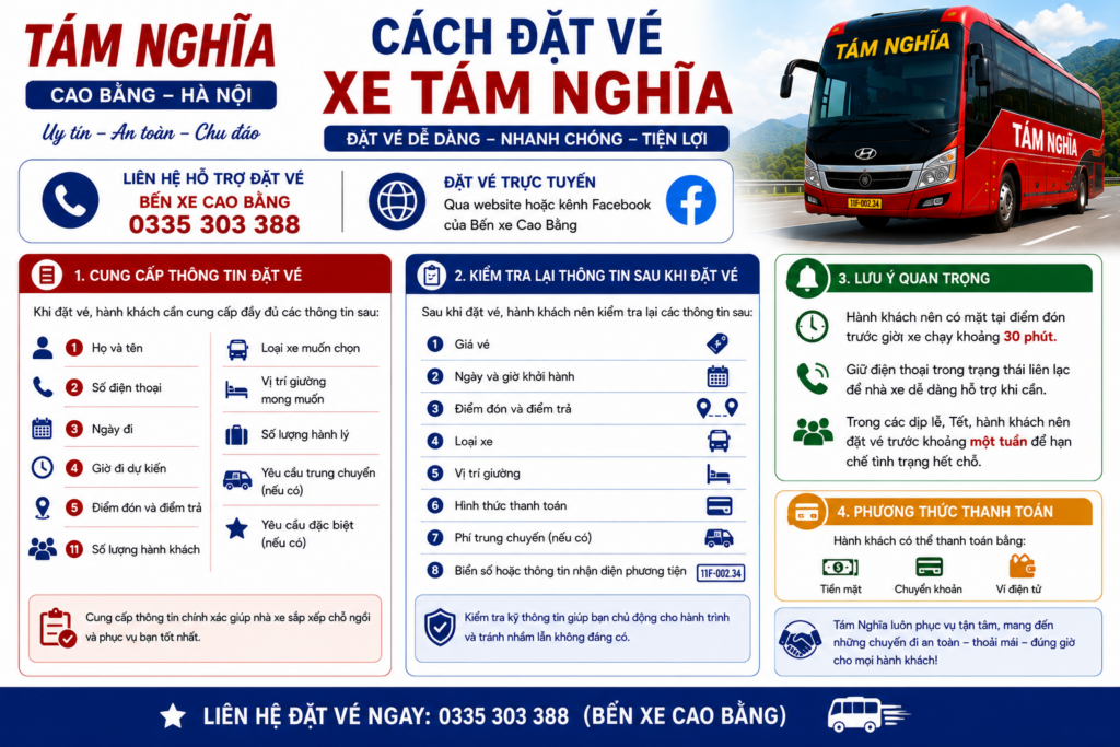 Cách đặt vé xe Tám Nghĩa