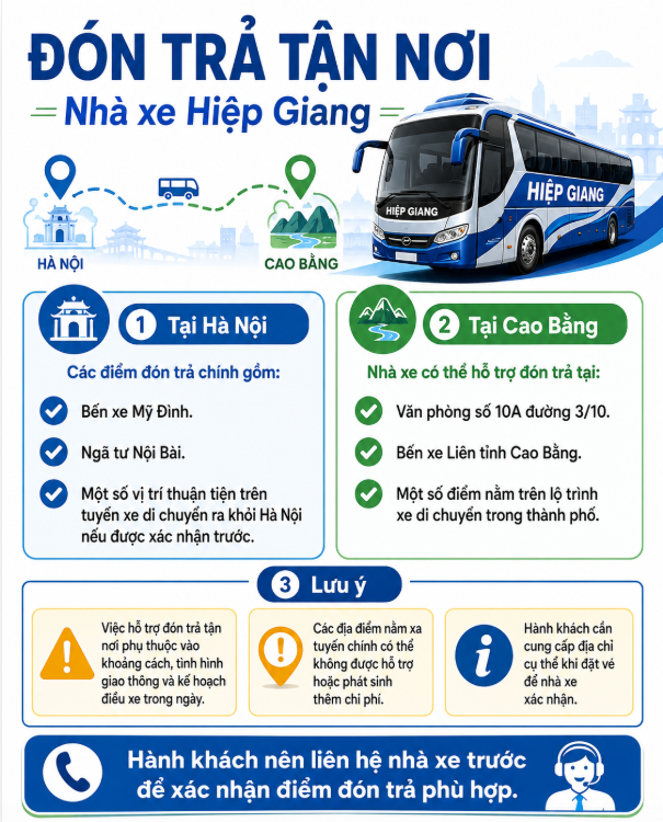Đón trả tận nơi nhà xe Hiệp Giang