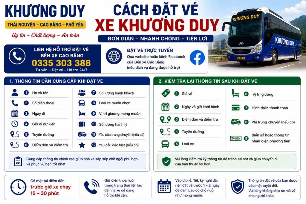 Cách đặt vé xe Khương Duy