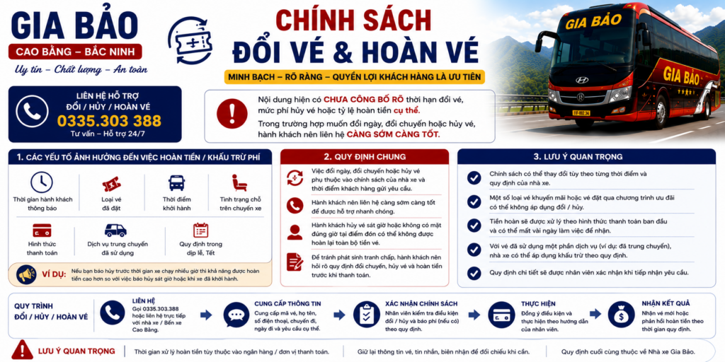 Chính sách đổi và hoàn vé Gia Bảo