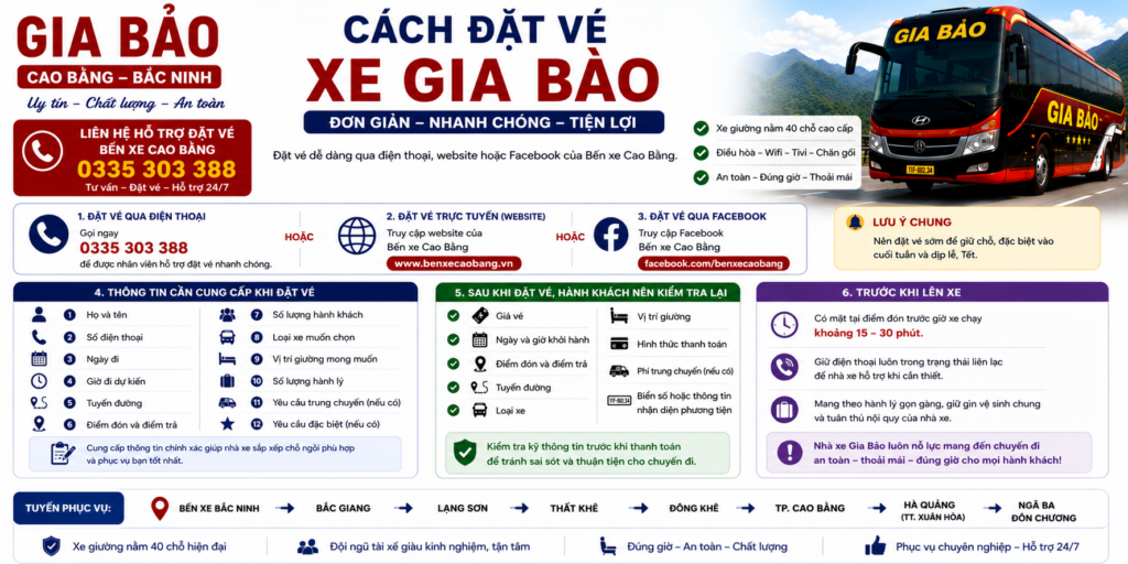 Đặt Vé Xe Gia Bảo Dễ Dàng