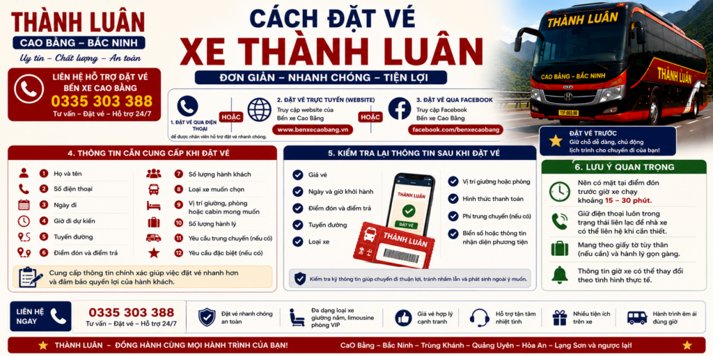Cách đặt vé xe Thành Luân